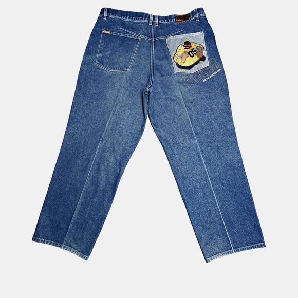 Platinum Fubu Jeans Fat Albert Streetwear Baggy Y2K HipHop Urban Junkyard Sz 40